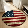 thumbnail image 5 of 4th of July American Flag Round Area Rug 39.37 Inch Patriotic Stars and Stripes Carpet, Red White Blue Non Slip Decorative Floor Rug for Living Room Bedroom Entryway Home Decor, 5 of 5