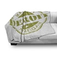 thumbnail image 3 of Detroit Soft Flannel Fleece Throw Blanket, Aged Grunge Detroit Michigan Stamp Retro Design with Stars Tourism Travel, Cozy Plush for Indoor and Outdoor Use, 50" x 60", Olive Green White, by Ambesonne, 3 of 6