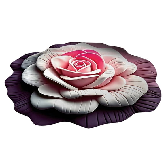 Carpet 3D Visual Stereo Flower Shaped Mud Floor Mat for Living Room and Bedroom Multifunctional Stain and Easy Care Area Rug