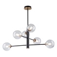 thumbnail image 1 of Aurelia Collection 6-Light Chandelier, Matte Black & Brass, 1 of 1