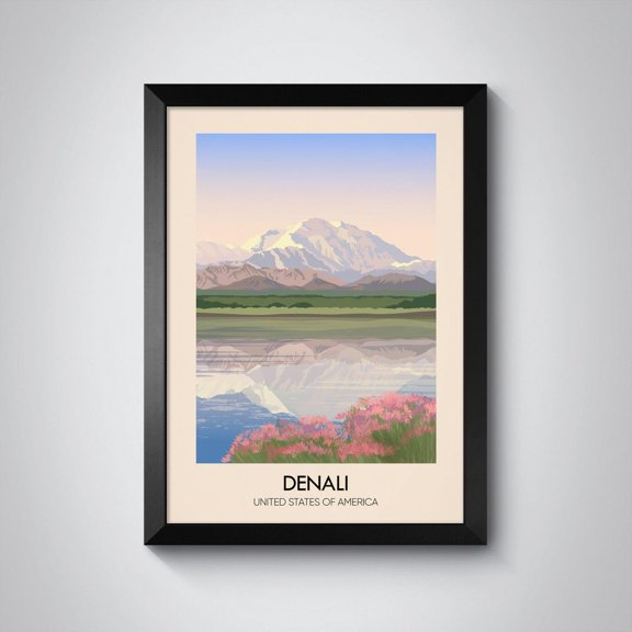 Denali USA Alaska National Park American Wilderness Artwork Unframed Paper Print