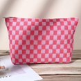 thumbnail image 5 of Pakyozj 2 Pieces Makeup Bag Large Checkered Cosmetic Bag Capacity Canvas Mix Travel Toiletry Bag Organizer Cute Makeup Brushes Aesthetic Accessories Storage Bag for Women, 5 of 7