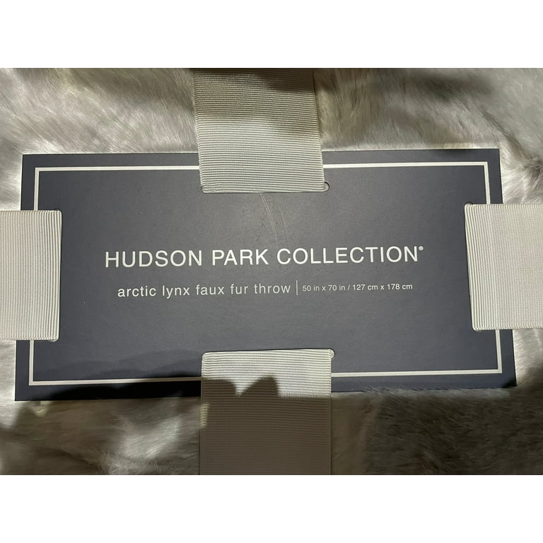 Hudson Park Collection Lynx Faux Fur Throw White 50