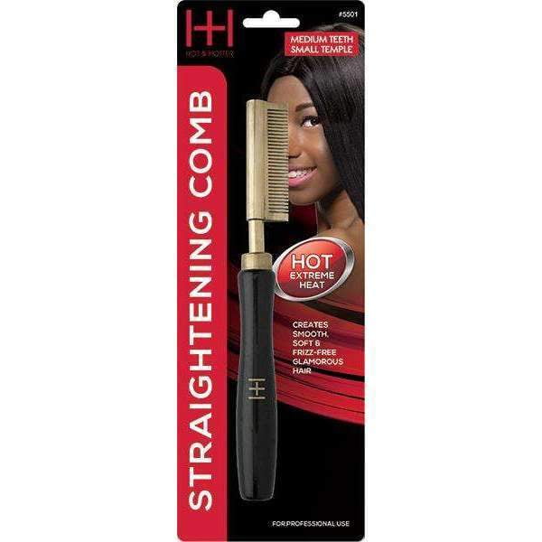 Hair Straightener Brush Hair Straightening Iron Built with Comb Fast  Heating  5 Temp Settings 