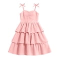 thumbnail image 3 of Glisme Kids Girls Dress Solid Color Sleeveless Halter Summer Quick Dry Toddler Girls Dresses Size 7-8 Years Pink, 3 of 8