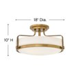thumbnail image 3 of Hinkley Lighting 3643-Led Harper 18" Wide Led Semi-Flush Bowl Ceiling Fixture - Brass, 3 of 7