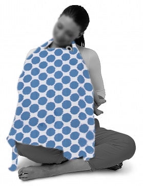 Bacati - Blue Dots Muslin Privacy Nursing Cover