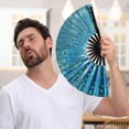 thumbnail image 4 of CSSAD Boots on the Ground Fan, Large Holographic Folding Handheld Fans for Line Dancing, Portable Craft Holding Colorful Stripe Hand Fan for Festival,Dance,Party, Wedding Dance Church, 4 of 6