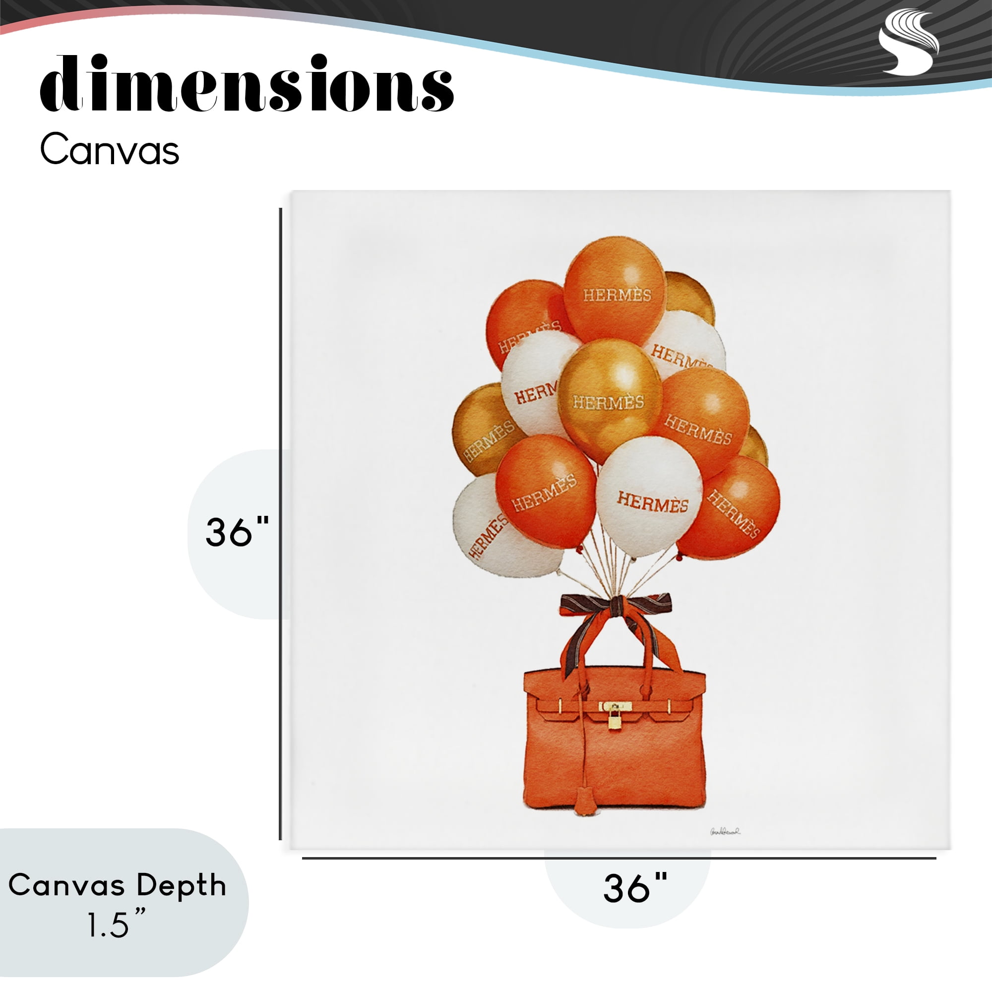 Stupell Industries Orange Handbag & Balloons Canvas Wall Art, design by Amanda Greenwood