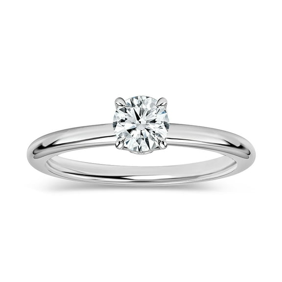 Dazzlingrock Collection 0.25 Cttw Round Lab Grown White Diamond Classic Solitaire Engagement Ring for Women in 10K Solid White Gold, Size 7.5