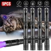 5 Pack UV Penlight Flashlight with Clip LED 395nm Ultraviolet Black Light Pen Light for Pet Urine Stains(Batteries Not Included)