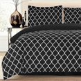 thumbnail image 2 of Duvet Cover Set 1800 Count Ultra Soft - Microfiber Duvet Set of 3 Pieces (Black/White, King/California King) - Hypoallergenic Duvet Cover - Lux Decor Collection, 2 of 5