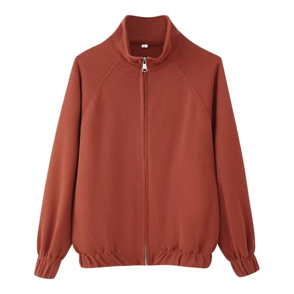 Roncen Women's Zip up Sweatshirts Jacket Stand Collar Long Sleeve Athletic Running Track Jacket with Pockets