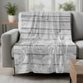thumbnail image 2 of White Dandelion Blanket Soft Cozy Warm Twin Blanket for Bed, Plush Fuzzy Flannel Fleece Blankets for Sofa, Spring Flowers Plants Vintage Gray Wood Throw Blankets for Couch, Gifts for Men, 60"x80", 2 of 9