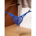 thumbnail image 2 of Hot Floral Embroidery Thongs, See Through Ultra Thin Pearl Massage Panties, Women's Lingerie & Underwear, 2 of 5