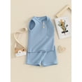 thumbnail image 3 of Bagilaanoe 2pcs Toddler Baby Boy Shorts Set Sleeveless Tank Tops + Shorts 6M 12M 18M 24M 3T Kids Casual Summer Clothes, 3 of 7