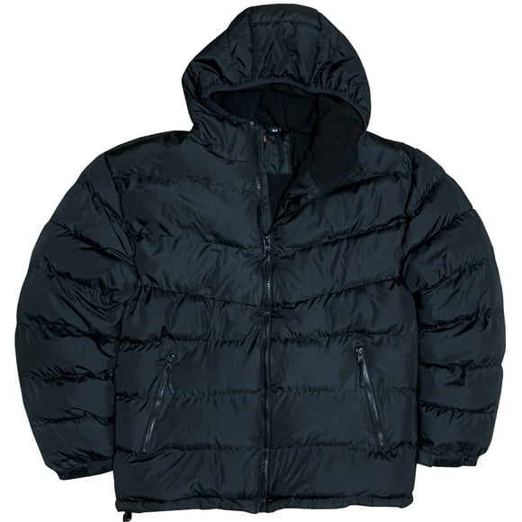 Men's Padded Fleece Insulated Warm Winter Heat Kept Coat Jacket with Hood