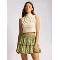 thumbnail image 6 of Womens Summer Flowy High Waist Ruffle Tiered Casual Cute Boho Beach Short Skirts Built-in Shorts Green Flowers S, 6 of 10