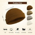 thumbnail image 2 of 4 Pieces Trawler Beanie Watch Hat Roll up Edge Skullcap Fisherman Beanie Unisex, 2 of 6