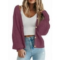 thumbnail image 3 of Women'S Chunky Knit Open Front Sweater Long Sleeve Button Loose Short Cardigan Outerwear Coats XXL, 3 of 6