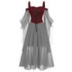 thumbnail image 1 of Women Plus Size Cold Shoulder Butterfly Sleeve Halloween Gothic Dress, 1 of 8