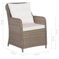 thumbnail image 4 of vidaXL 5 Piece Garden Dining Set Brown, 4 of 5