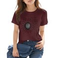 thumbnail image 3 of Grblisyd Shirts for Girls 10-12 Years Kids Loose Sunflower Printed Summer Graphic Tops Crewneck Short Sleeve Butterfly Tees, 3 of 6