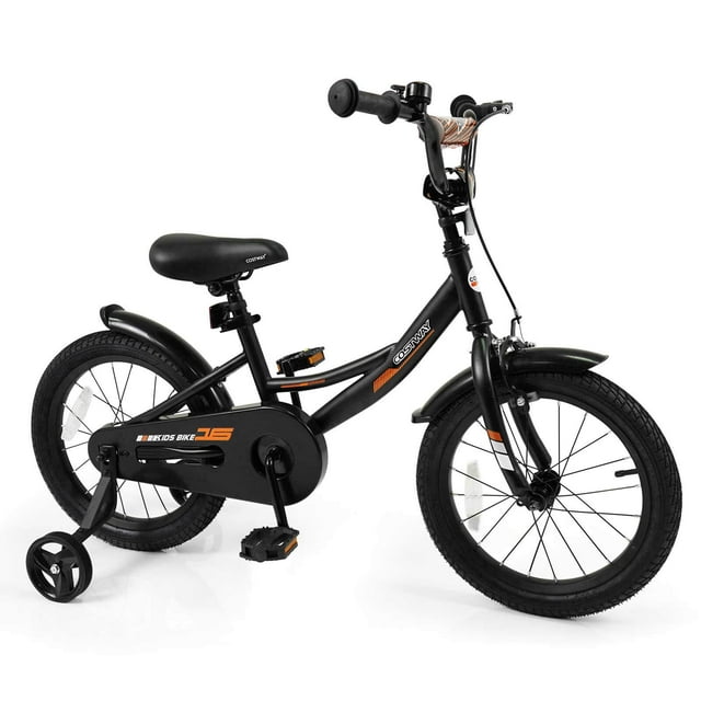 Costway 16 Inch Kids Bike with Training Wheels Dual Brakes Adjustable Seat Handlebar Height