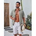 thumbnail image 2 of COOFANDY Mens Short Sleeve Button Down Shirts Casual Summer Shirts Linen Beach Clothes for Men, 2 of 6