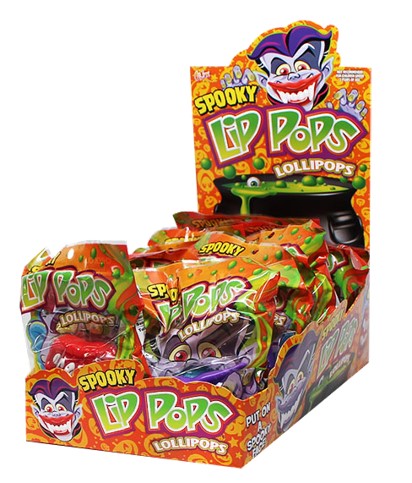 Flix Candy Halloween Spooky Lip Pops - 12 Count Display Box