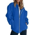 thumbnail image 2 of IMENGL Sweatshirt jacket long sleeve solid color, Blue 2XL, Size M-3XL, 2 of 8