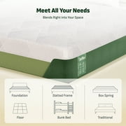 FlexiSpot Memory Foam Mattress – Bamboo Viscose Cover, 3-Layer Cooling Gel Infusion, Green Tea Support, Medium Firm, CertiPUR-US Certified, Machine-Washable, Bed-in-a-Box