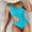 Blue, variant on TrendVibe365 Womens Bathing Suits One Piece Tummy Flattering Strap One Shoulder Bikinis Monokinis Hollow Cutout Solid Bathing Suit Modest High Cut Tankinis for Holiday, Travel and Seaside
