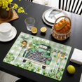 thumbnail image 3 of St. Patrick's Day Placemats Set of 6, Green Truck Leaf Flowers Butterfly Plaid Placemats for Dining Table, Place Mats for Kitchen Tabletop, Waterproof Wipeable Dining Table Mats Set, 3 of 9