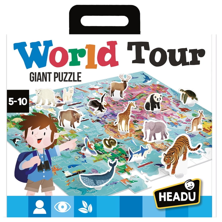 Headu Giant Puzzle World Tour, 108-Piece with 3D Animals photo 7