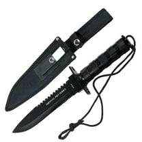 14" Carbon Steel Black Blade with Sheath Heavy Duty