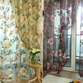 thumbnail image 4 of HEVIRGO Tulle Sheer Curtain Flower Pattern Valance Drape Polyester Living Room Kitchen Sheer Curtain for Home,Brown 140cm x 250cm(On Rod), 4 of 10