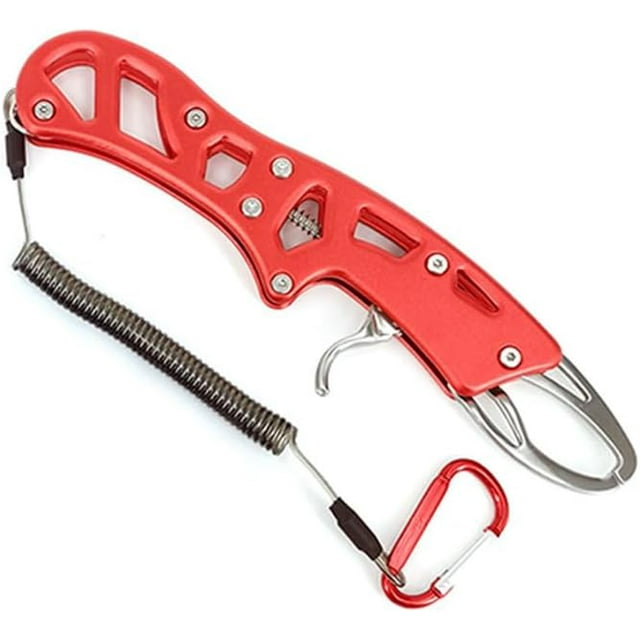 Hweilai Fish Lip Gripper, Aluminum Alloy One Hand Operation Portable Fish Lip Grabber Mouth Clamp Grip Tool Control Tackle for Grab Fish