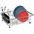 thumbnail image 3 of SANNO Large Expandable Dish Drying Rack with Removable Utensil Silverware Holder,Deep Large Dish Rack Over The Sink in Sink on Counter,Dish Drainers Stainless Steel, 3 of 7
