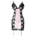 thumbnail image 3 of FRSASU Pajamas Women Lace Black Lingerie Dress Sleepwear Night Dress Backless Pajamas Pink 8(L), 3 of 7