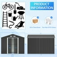 thumbnail image 4 of HOGYME 8'x12' Large Outdoor Storage Shed Metal Garden Shed Galvanized Steel with Lockable Doors for Backyard Patio Lawnmower, Black, 4 of 14