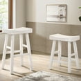 thumbnail image 3 of Furniture of America Colan Saddle Counter Stools, Antique White - Set of 2, 3 of 4