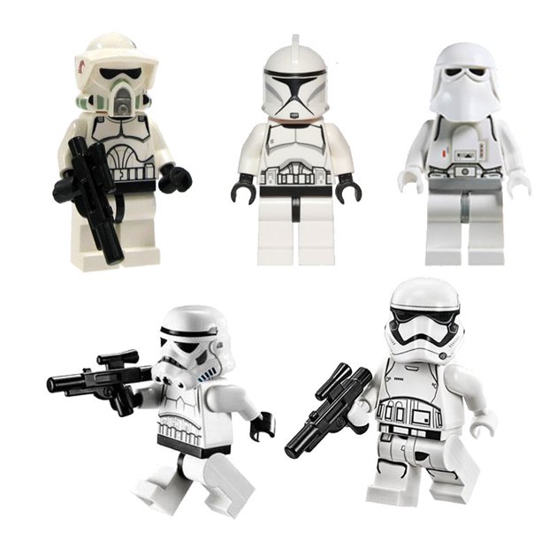 LEGO Minifigures Star Wars SET OF 5 TROOPERS (2 Clones, 2