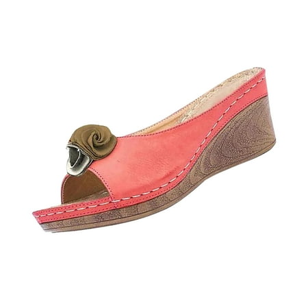 

Women Summer Open Toe Comfy Super Premium Roman Low Heel Retro Sandals