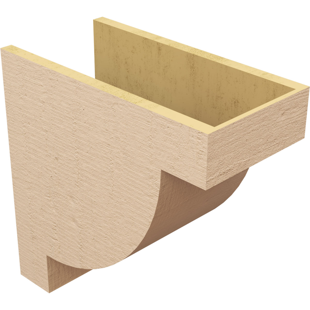 10"W x 20"D x 20"H Classic Alpine Rough Cedar Woodgrain TimberThane Corbel, Primed Tan