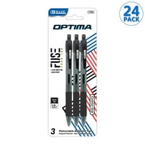 BAZIC Optima Black Oil Gel Ink Retractable Pen , 0.7 mm, (3/Pack), 24-Packs