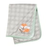 Gerber Baby & Toddler Boys Velboa Plush Blanket, Gray, Happy Fox