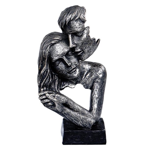 Escultura abstracta Abstracto Besos Amante Escultura Estatuilla Gabinete Estante Decoración Gris Oscuro Magideal Escultura abstracta