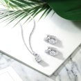 thumbnail image 4 of Gem Stone King 925 Sterling Silver Pendant and Earrings Jewelry Set Near Colorless Oval 6.38cttw Moissanite and Tanzanite, 4 of 4
