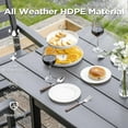 thumbnail image 2 of Nalone Outdoor Dining Table for 6-Person,HDPE Patio Dining Table with Umbrella Hole(Gray, 1 Table), 2 of 7